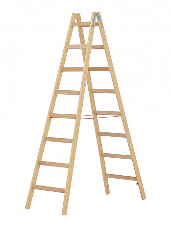 HYMER Holzleiter beidseitig begehbar 2x8 Sprossen