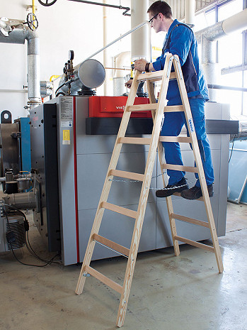 KRAUSE STABILO Doppel-Holzleiter / 2x4 Sprossen