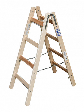 KRAUSE STABILO Doppel-Holzleiter / 2x4 Sprossen