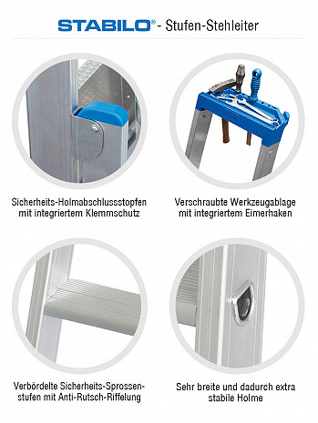 KRAUSE STABILO Stufen-Stehleiter / 8 Stufen / gemäß TRBS 2121-2