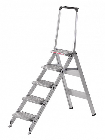 WAKÜ Little Jumbo Sicherheitstreppe Alu-Tritt mit Bügel 5 Stufen