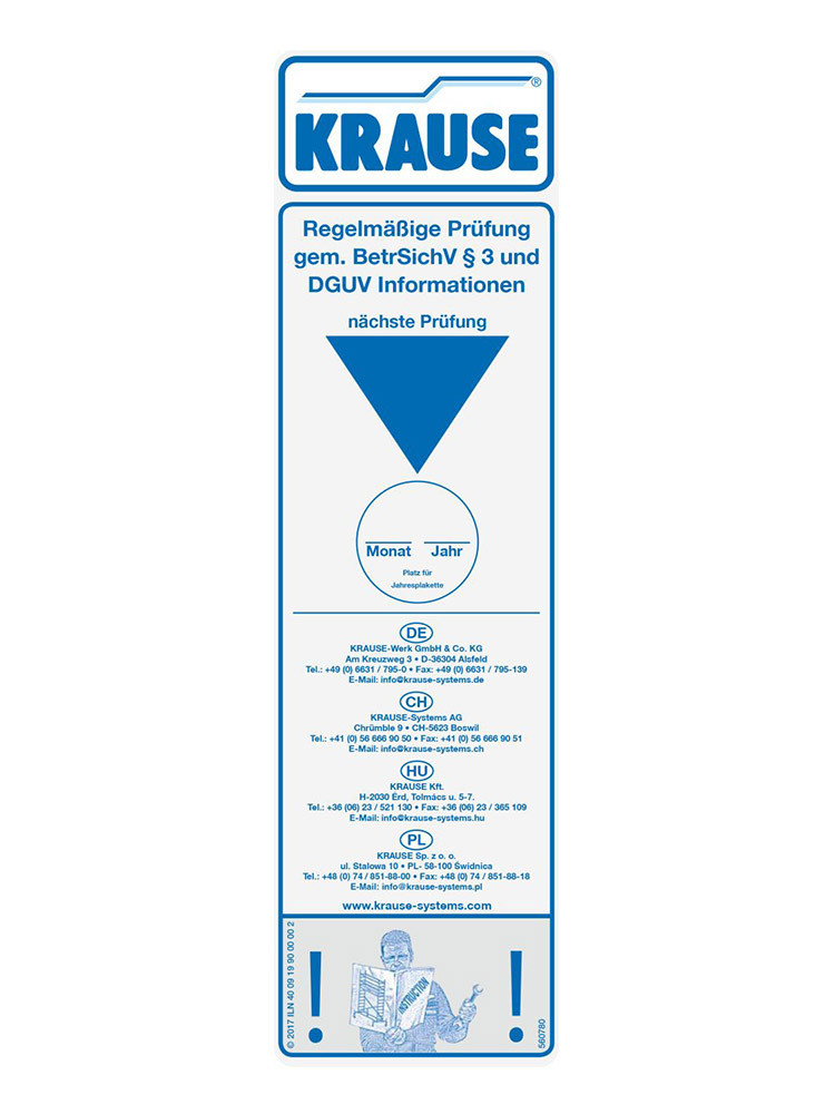 KRAUSE Prüfaufkleber für Fahrgerüste - 10 Stück