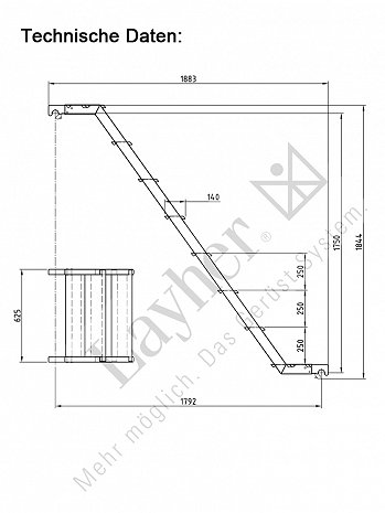 Layher Podest-Treppe 1,8 m 1212.180