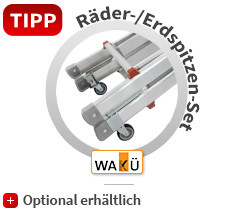 Neues Zubehör: WAKÜ Räder-/Erdspitzen-Set