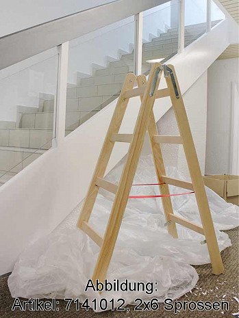 HYMER Holzleiter beidseitig begehbar 2x6 Sprossen