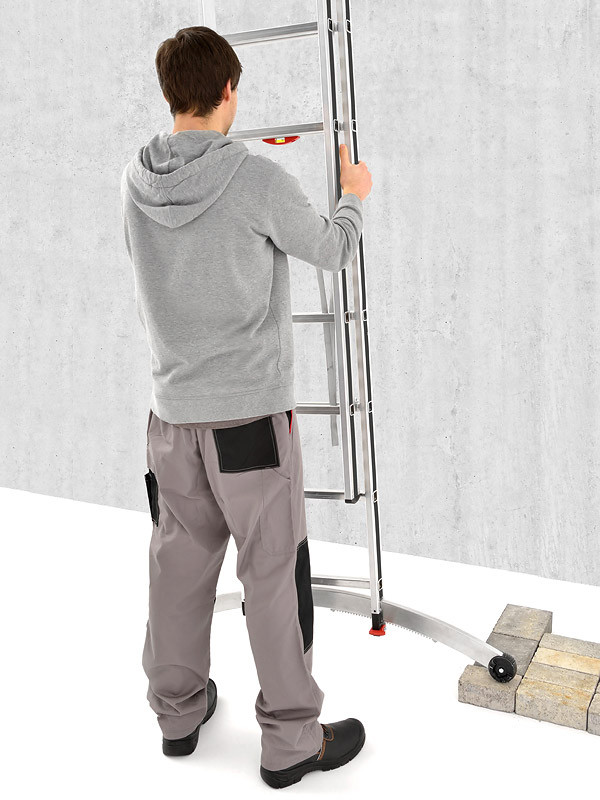 HYMER AluPro 3x8 Sprossen-Allzweckleiter Dreiteilig - 2,41-5,21m Mit Smart-Base